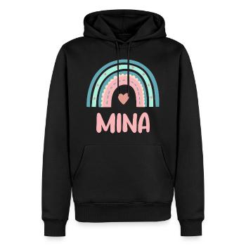 Mina Nom Rainbow Baby - Sweat à capuche Premium bio Homme - noir - Devant - Nico (187cm)