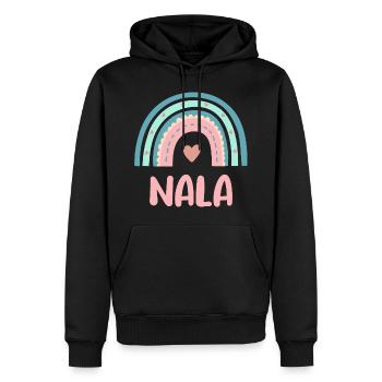 Nala Name Regenbogen Baby - Männer Premium Bio Hoodie - Schwarz - Vorne - Nico (187cm)