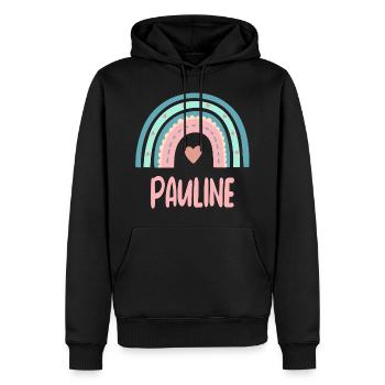 Pauline Nom Rainbow Baby - Sweat à capuche Premium bio Homme - noir - Devant - Nico (187cm)