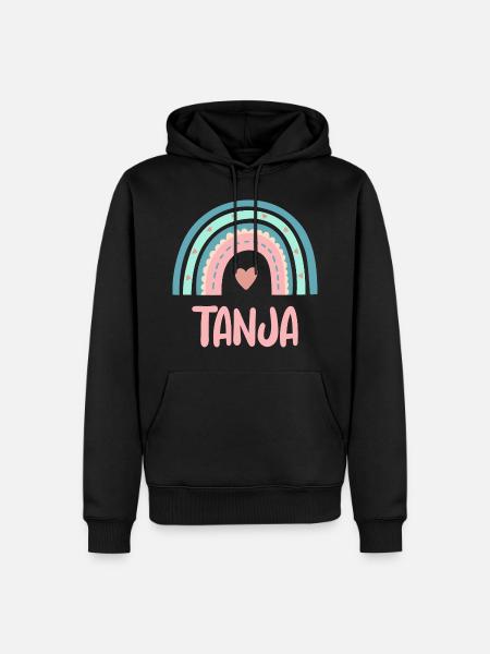Tanja Name Rainbow Baby - Men’s Premium Organic Hoodie - black