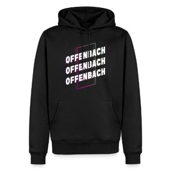 Offenbach Allemagne City Font Skyline Accueil - Sweat à capuche Premium bio Homme - noir - Devant - Nico (187cm)