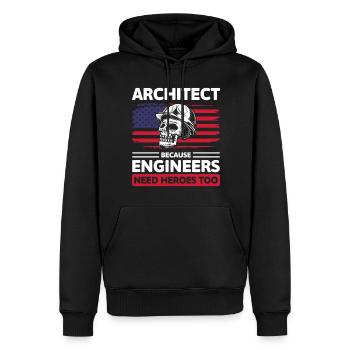 Architecture Design Studies Construction - Sweat à capuche Premium bio Homme - noir - Devant - Nico (187cm)