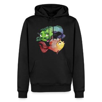 Tierkreis: Fische - Männer Premium Bio Hoodie - Schwarz - Vorne - Nico (187cm)