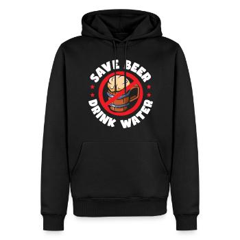 Bier Saufen Alkoholexzesse Nein Danke - Männer Premium Bio Hoodie - Schwarz - Vorne - Nico (187cm)