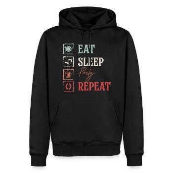 Feier Saufen Lustig Bier - Männer Premium Bio Hoodie - Schwarz - Vorne - Nico (187cm)