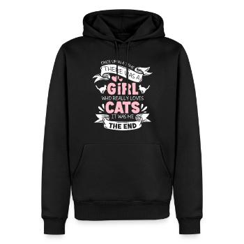 Maître Tigre Chat - Sweat à capuche Premium bio Homme - noir - Devant - Nico (187cm)