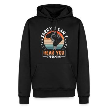 E-Sport Online Computerspiel Spielen - Männer Premium Bio Hoodie - Schwarz - Vorne - Nico (187cm)