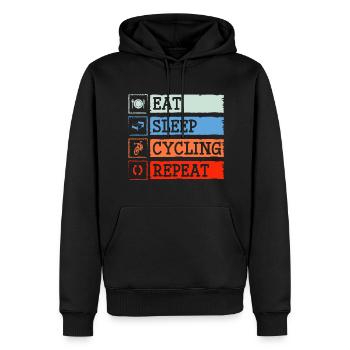 Cyclist Bike Road Cyclist - Men’s Premium Organic Hoodie - black - Front - Nico (187cm)