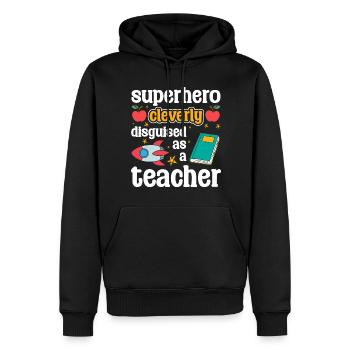 Alltag Umhang Superkräfte - Männer Premium Bio Hoodie - Schwarz - Vorne - Nico (187cm)