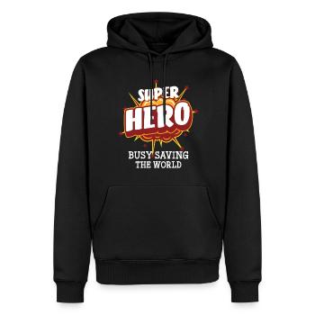 Héros de tous les jours Profession de sauveteur - Sweat à capuche Premium bio Homme - noir - Devant - Nico (187cm)