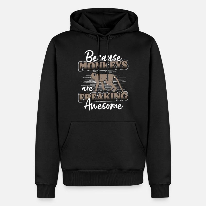 Affe Affig Menschenaffe Albern - Männer Premium Bio Hoodie - Schwarz