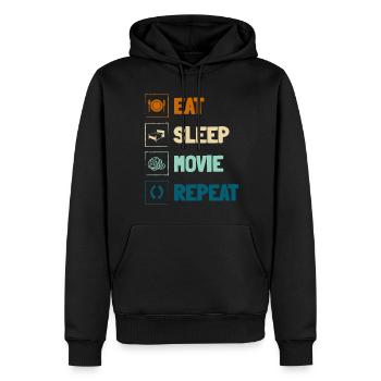 Filmstar Kamera Staff Festival - Männer Premium Bio Hoodie - Schwarz - Vorne - Nico (187cm)