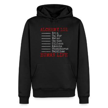 Potions d’alchimie Symbole Sorcellerie - Sweat à capuche Premium bio Homme - noir - Devant - Nico (187cm)