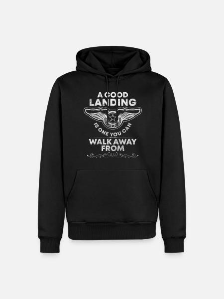 Flugzeug Beruf Luftfahrt Flugplatz - Männer Premium Bio Hoodie - Schwarz