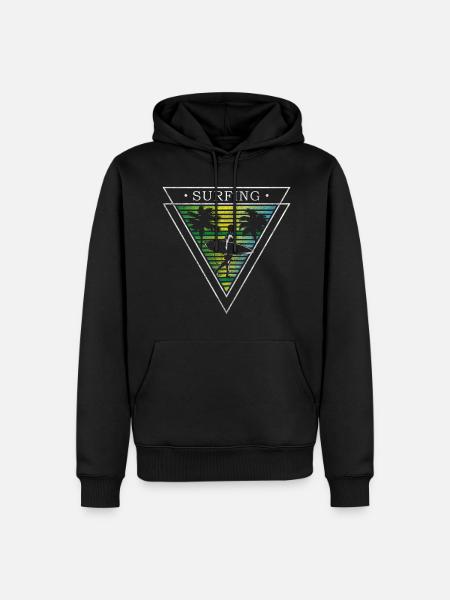 Surfer Meer Windsurfer Cool - Männer Premium Bio Hoodie - Schwarz