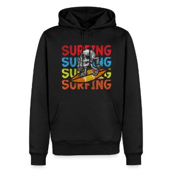 Sports nautiques Planche à voile Cool - Sweat à capuche Premium bio Homme - noir - Devant - Nico (187cm)