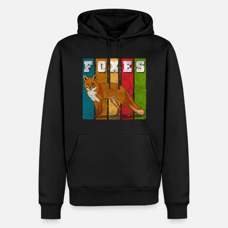 Renard roux des forêts - Sweat à capuche Premium bio Homme - noir
