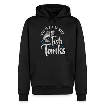 Aquarist Hobby Fisch Fischfutter - Männer Premium Bio Hoodie - Schwarz - Vorne - Nico (187cm)