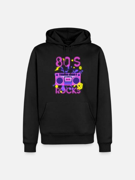80s music - Men’s Premium Organic Hoodie - black