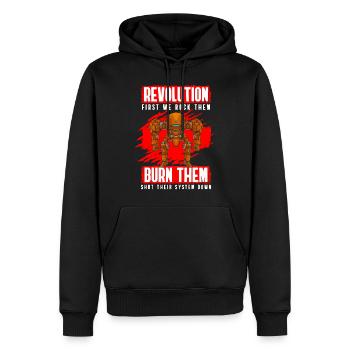Roboter Retro Kampfroboter - Männer Premium Bio Hoodie - Schwarz - Vorne - Nico (187cm)