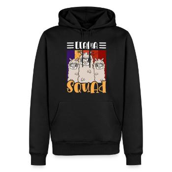 Lama Animal Doux - Sweat à capuche Premium bio Homme - noir - Devant - Nico (187cm)