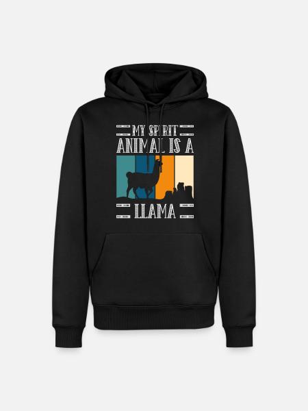 Llama Fluffy Animal Breeder - Men’s Premium Organic Hoodie - black