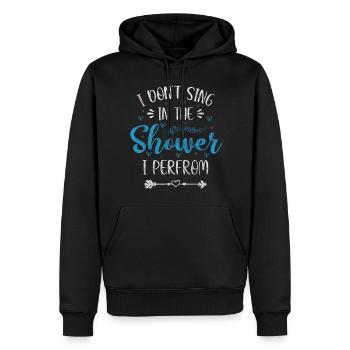 Sänger Hobby Noten - Männer Premium Bio Hoodie - Schwarz - Vorne - Nico (187cm)
