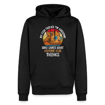 Élevage de nageoires de poissons - Sweat à capuche Premium bio Homme - noir - Devant - Nico (187cm)