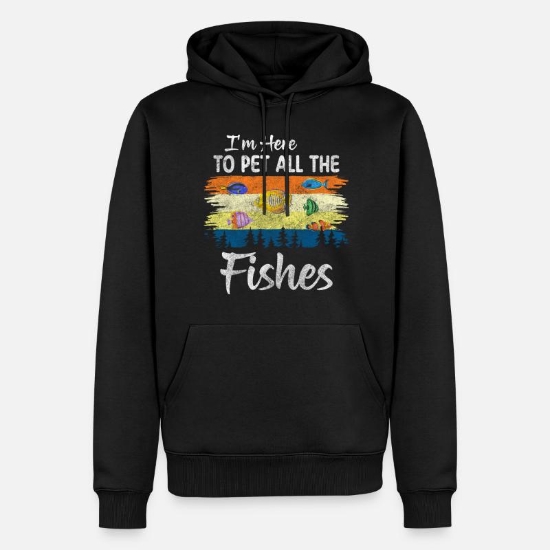 Aquarium, animaux domestiques, créatures marines - Sweat à capuche Premium bio Homme - noir
