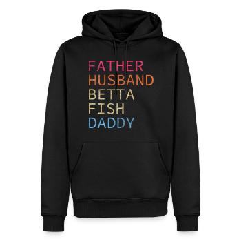 Aquarium, eau, natation, créatures marines - Sweat à capuche Premium bio Homme - noir - Devant - Nico (187cm)
