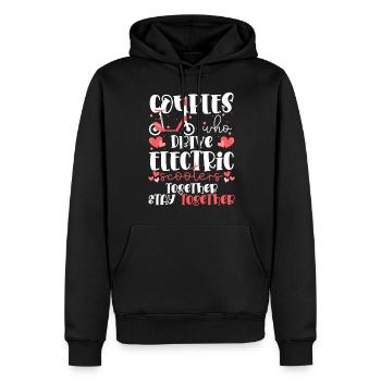Rollerfahrer Strom Batterie - Männer Premium Bio Hoodie - Schwarz - Vorne - Nico (187cm)
