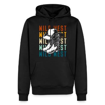 Rodéo de la nature sauvage de l’Ouest - Sweat à capuche Premium bio Homme - noir - Devant - Nico (187cm)