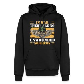Soldat Freiheit Flagge - Männer Premium Bio Hoodie - Schwarz - Vorne - Nico (187cm)
