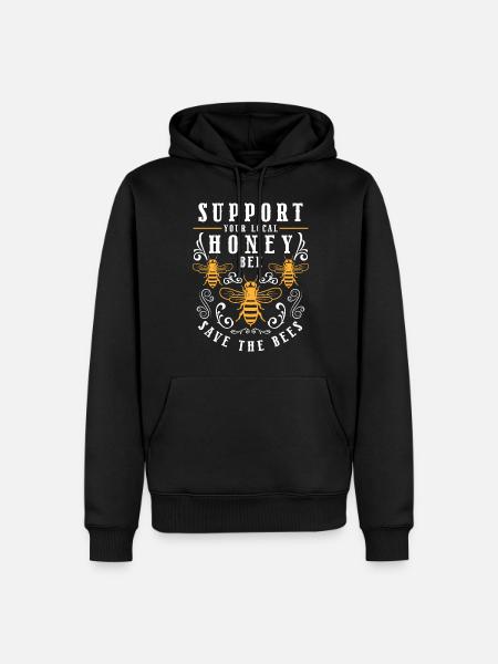 Honey Bees Sweet - Men’s Premium Organic Hoodie - black