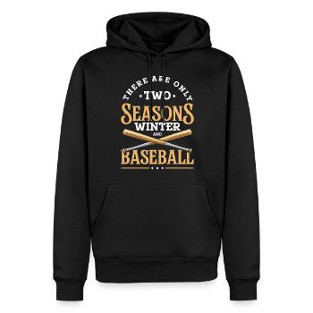 Baseballspieler Softball Baseballer - Männer Premium Bio Hoodie - Schwarz - Vorne - Nico (187cm)