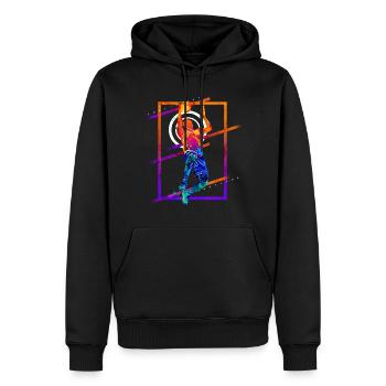 Basketball Basketballspieler Spieler Vintage Bunt - Männer Premium Bio Hoodie - Schwarz - Vorne - Nico (187cm)