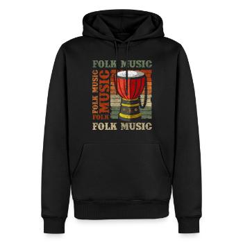 Musique, Culture, Concert, Country - Sweat à capuche Premium bio Homme - noir - Devant - Nico (187cm)
