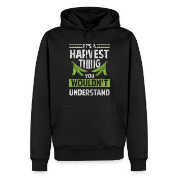 Erntehelfer Feldarbeiter Erntezeit Essen - Männer Premium Bio Hoodie - Schwarz - Vorne - Nico (187cm)