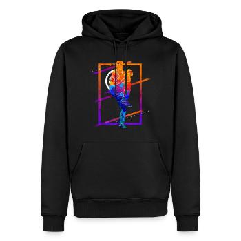 Joueur de baseball Vintage Coloré - Sweat à capuche Premium bio Homme - noir - Devant - Nico (187cm)