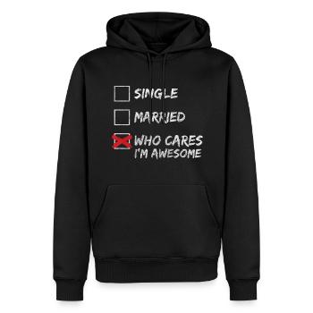 Kein Interesse Lebenseinstellung Zynischer Spruch - Männer Premium Bio Hoodie - Schwarz - Vorne - Nico (187cm)