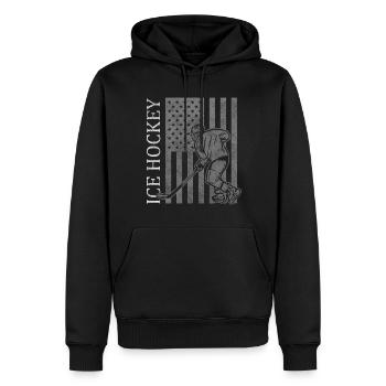 Entraîneur de rondelle de hockey Gardien de but - Sweat à capuche Premium bio Homme - noir - Devant - Nico (187cm)