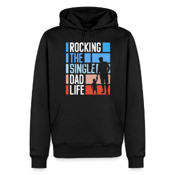 Relation célibataire Solitaire - Sweat à capuche Premium bio Homme - noir - Devant - Nico (187cm)