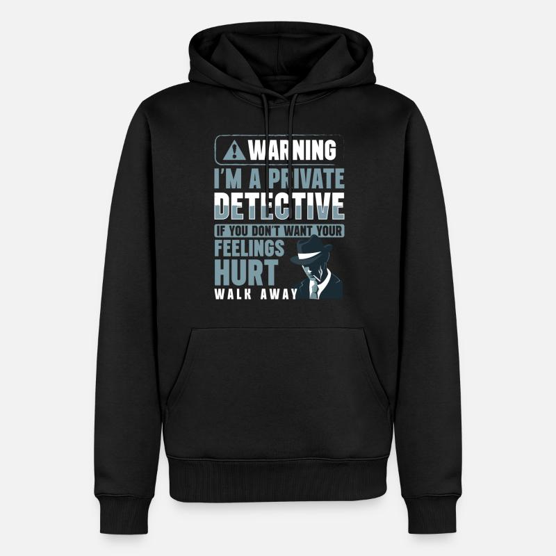 Détective détective détective Trace Snooper - Sweat à capuche Premium bio Homme - noir