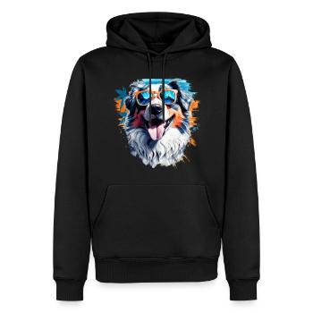 Australian Shepherd - Men’s Premium Organic Hoodie - black - Front - Nico (187cm)