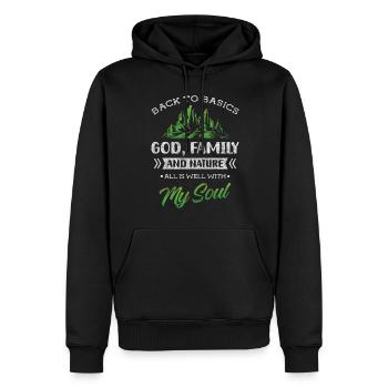 Wald Berg Umweltschutz - Männer Premium Bio Hoodie - Schwarz - Vorne - Nico (187cm)