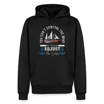Naviguer sur l’océan - Sweat à capuche Premium bio Homme - noir - Devant - Nico (187cm)