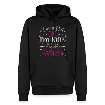 Balai de sorcellerie Halloween Dicton - Sweat à capuche Premium bio Homme - noir - Devant - Nico (187cm)