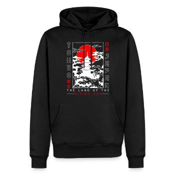 Tokyo Culture Aventure Asiatique - Sweat à capuche Premium bio Homme - noir - Devant - Nico (187cm)