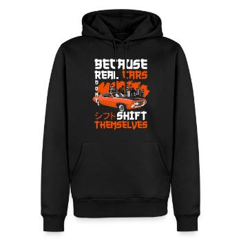 Moteur de dérive de voiture de sport Burnout - Sweat à capuche Premium bio Homme - noir - Devant - Nico (187cm)