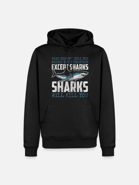 Shark Underwater Angler Teeth - Men’s Premium Organic Hoodie - black